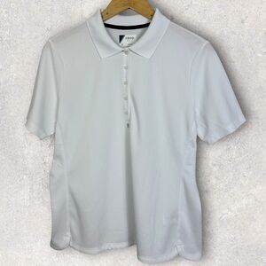 IZOD Golf White Short Sleeve Polo‎ Shirt Size XL Performance T-Shirt Top Tee